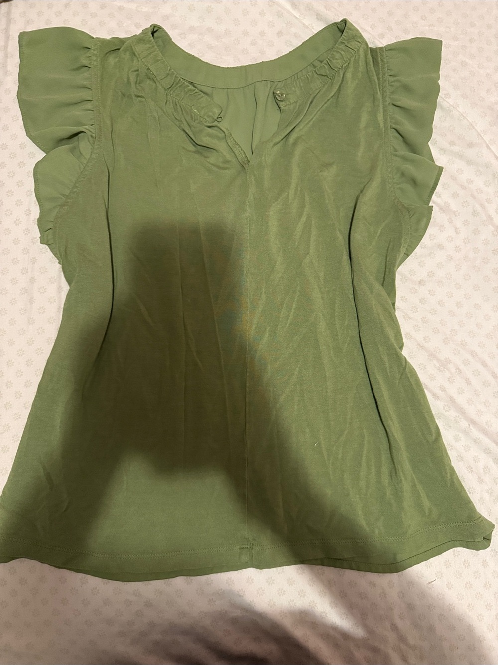 Women’s Olive Green Flutter Sleeve Top